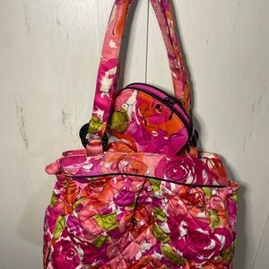 Vera Bradley Wilma Vintage Rose Sateen Tote Bag with wallet *Rare*